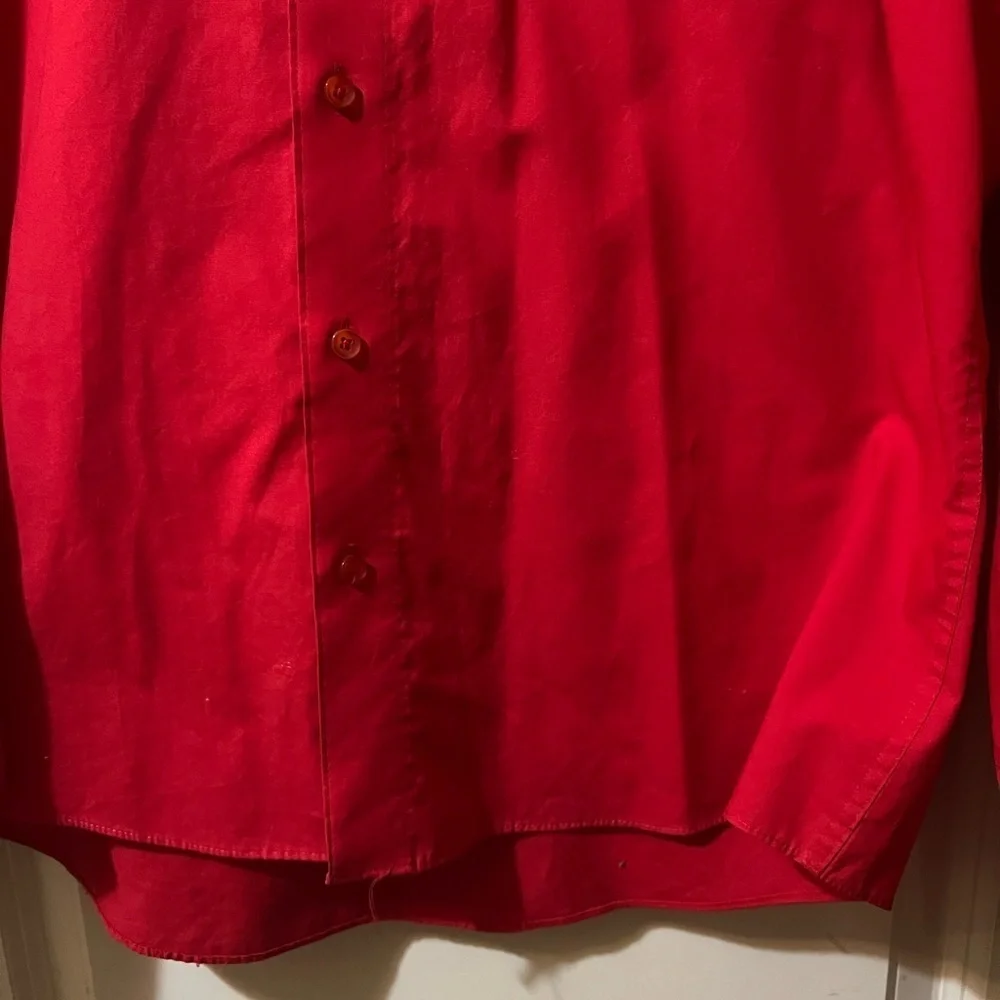 ****Donated****Pierre Cardin Red button down Slim Fit Size L - Picture 7 of 7